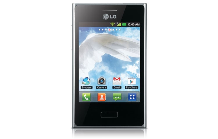 Front view of LG Optimus L3 - Smart. Compact. Affordable Smartphone LGE400R