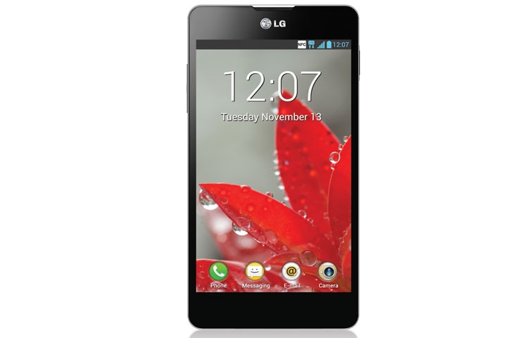 Front view of LG Optimus G | A new standard for Superphones with Superior Power, Design, and User Experience LGE971