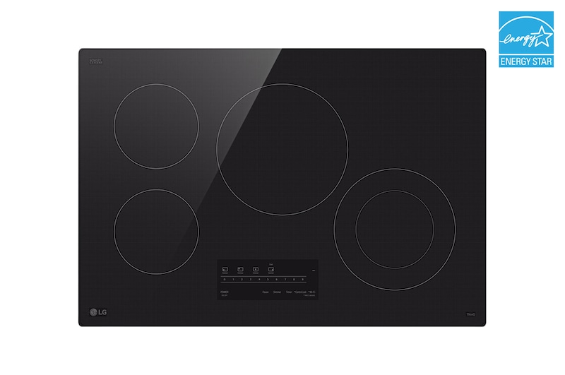 Front view of 30" Smart Electric Cooktop with 4 burners CBEW3013BE