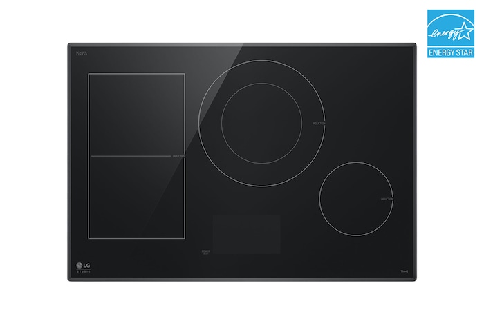 Top view of LG LG STUDIO 30" Induction Cooktop | UltraHeat™ 5.0kW Element, 4 Burners - CBIS3018BE