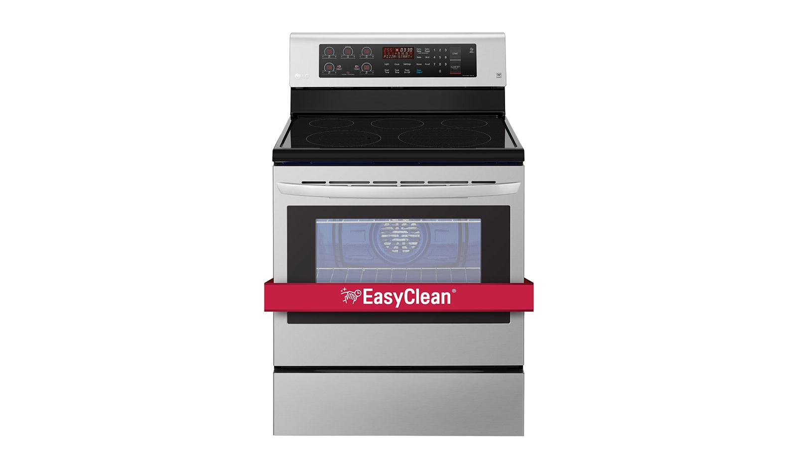 Front view of 6.3 cu.ft Electric Range with EasyClean® and True Convection LRE3193ST