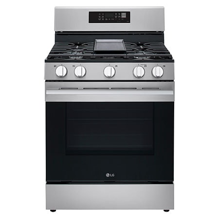 LG 30" Gas 6.3 cu. ft. Range Probake Convection, Air Fry, SelfClean, EasyClean& Smart, Stainless, Freestanding Range Hood