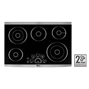 Front view of LG STUDIO 30&#34; Electric Cooktop with Warming Zone and SmoothTouch® LSCE305ST