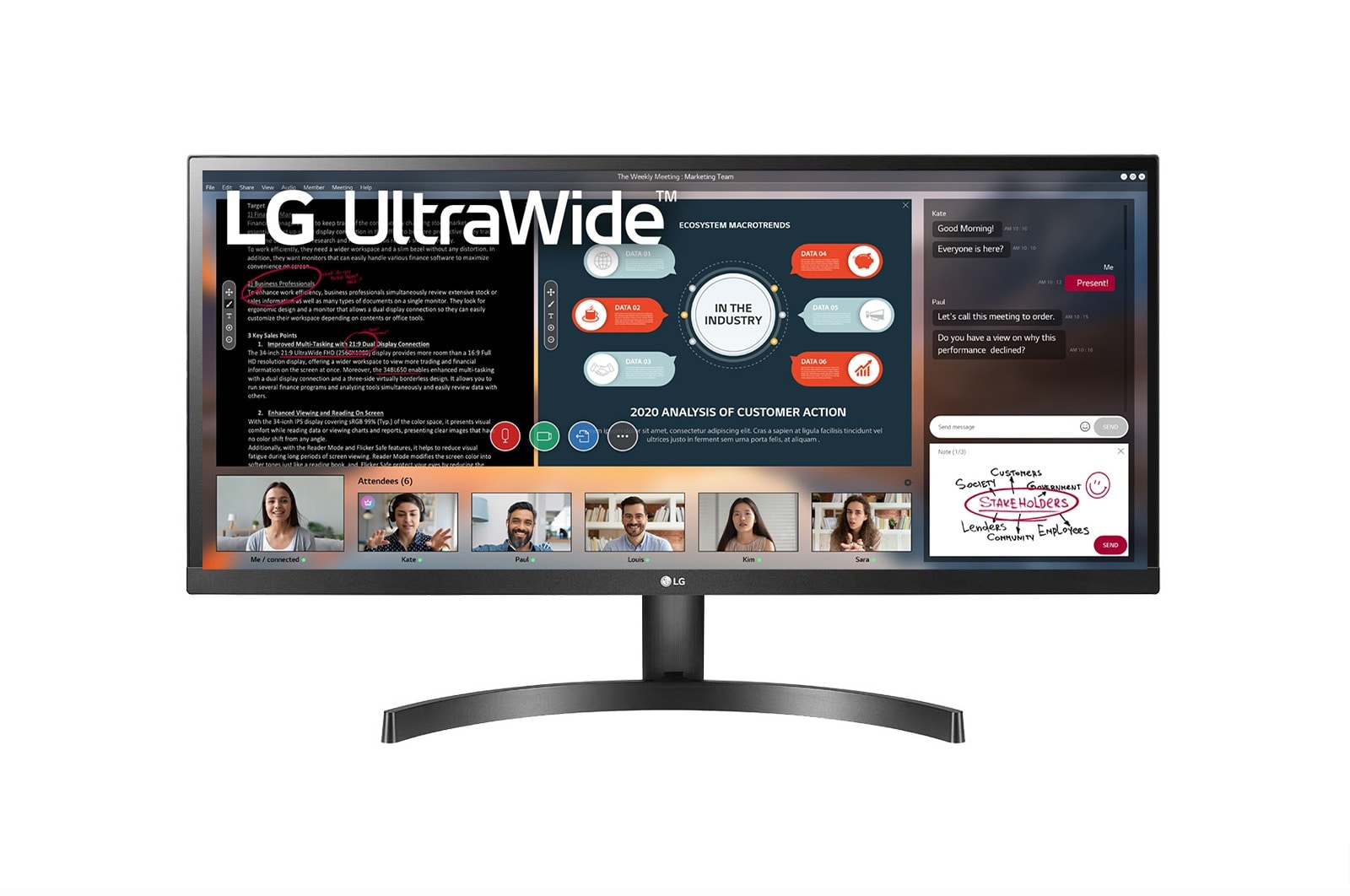 Front view of 29&#34; 21:9 UltraWide™ Full HD IPS LED Monitor 29WL500-B