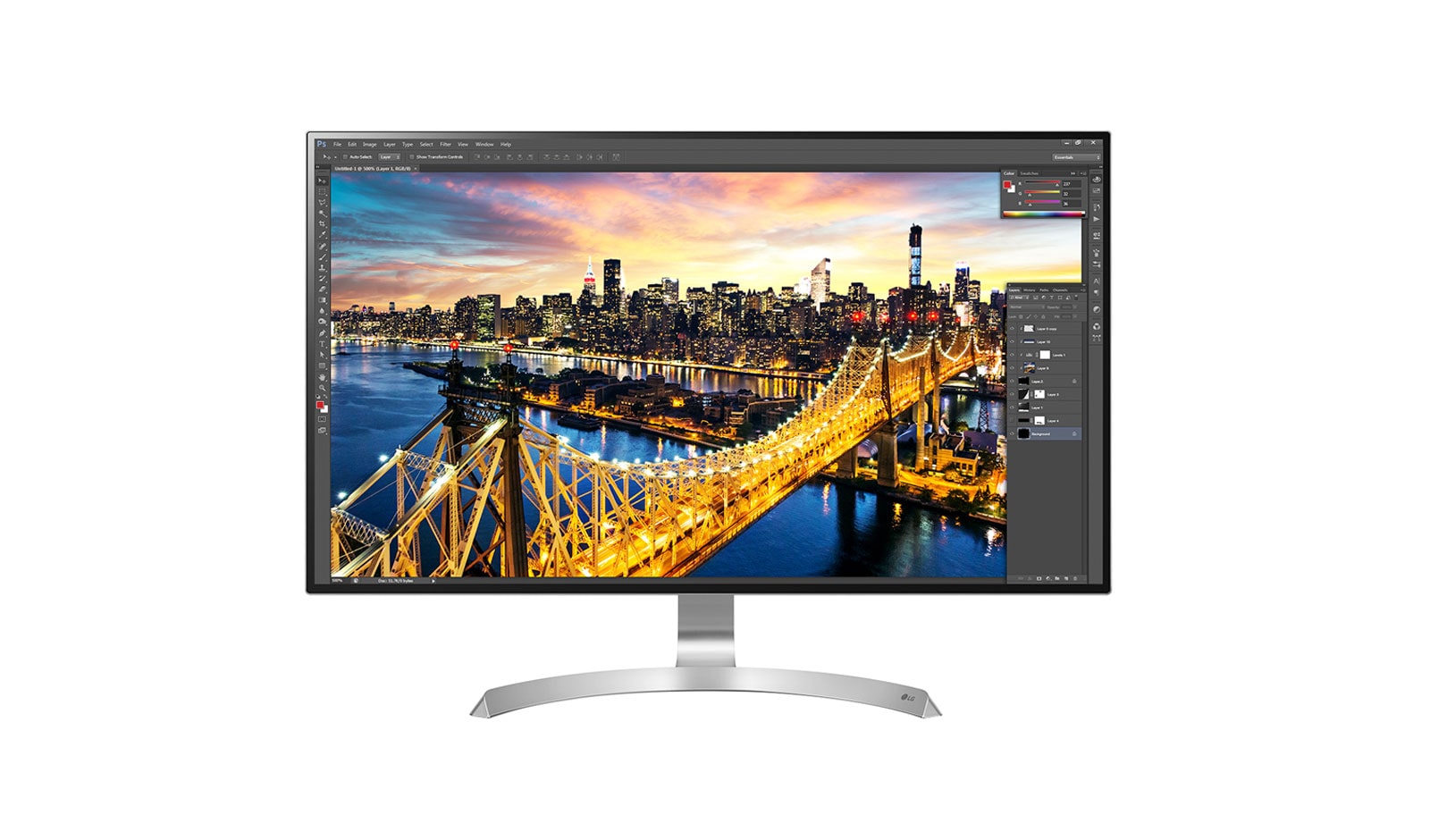 Front view of 31.5&#34; UHD 4K 4-Side Virtually Borderless Monitor 32UD89-W