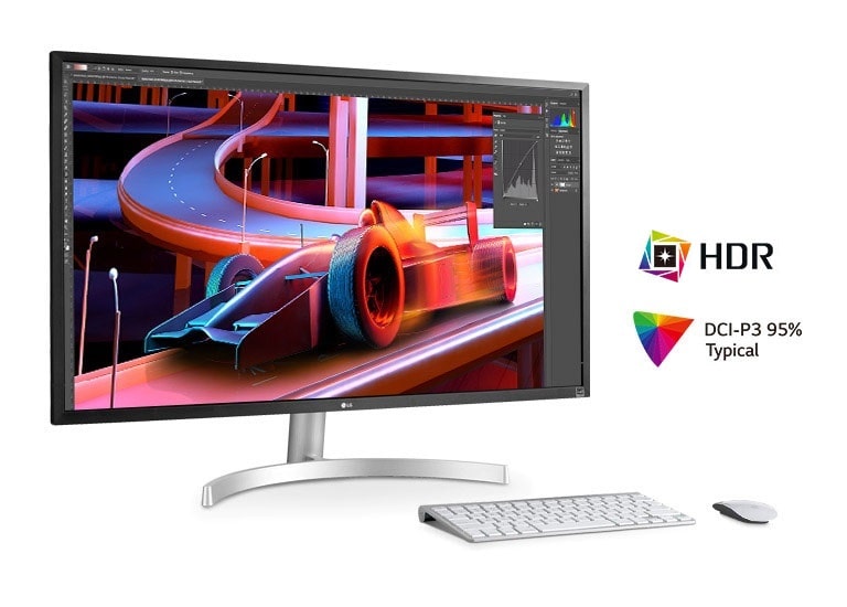 IPS 4K, and DCI-P3 95% (Typ.) for suitable clarity, precision and colour expression"