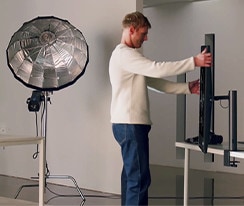 Scene of photographer with ergo.
