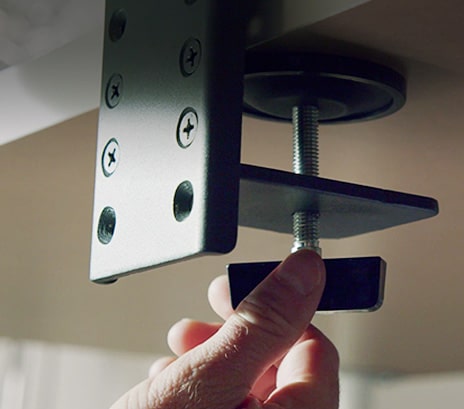 Usage of C-clamp & grommet.