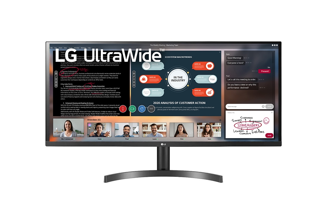 LG 34WL60TM-B 34 Inch 21:9 UltraWide™ 1080p Full HD IPS Monitor, 34WL60TM-B