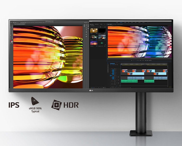 34" 21:9 UltraWide™ QHD display with IPS, sRGB 99% Typical, and HDR
