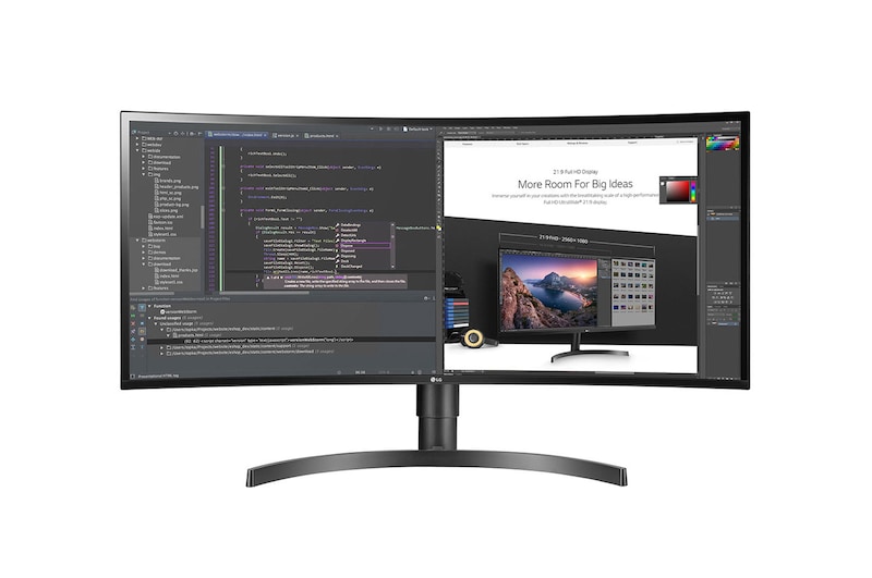 LG 34" Curved UltraWide™ QHD (3440 x 1440) IPS Monitor, 34WN80C-B