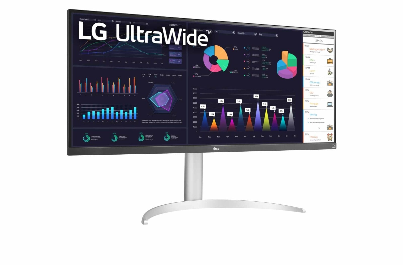 LG 34" 21:9 UltraWide™ Full HD IPS Monitor with AMD FreeSync™, 34WQ650-W