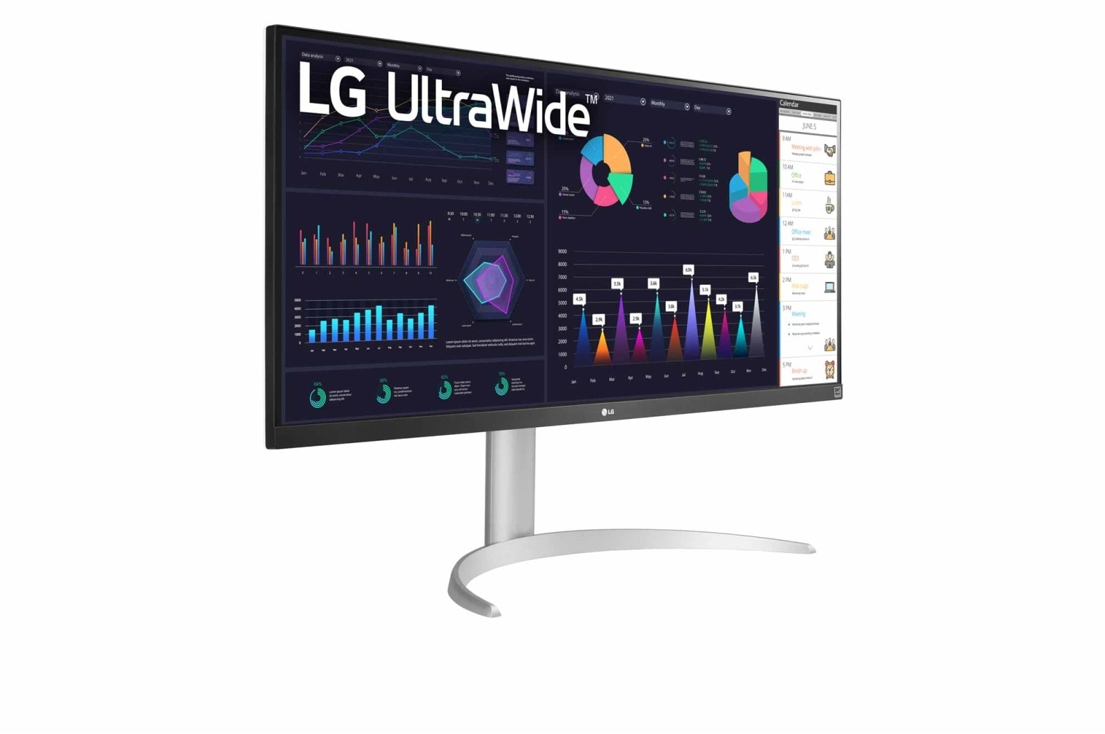 LG 34" 21:9 UltraWide™ Full HD IPS Monitor with AMD FreeSync™, 34WQ650-W