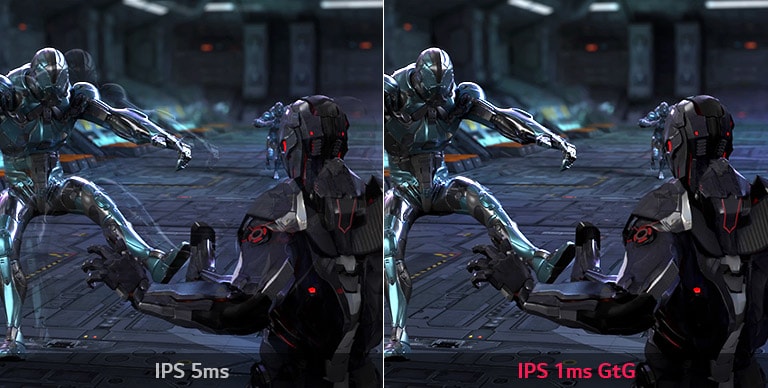 comparison of the afterimage with IPS 5ms and IPS 1ms