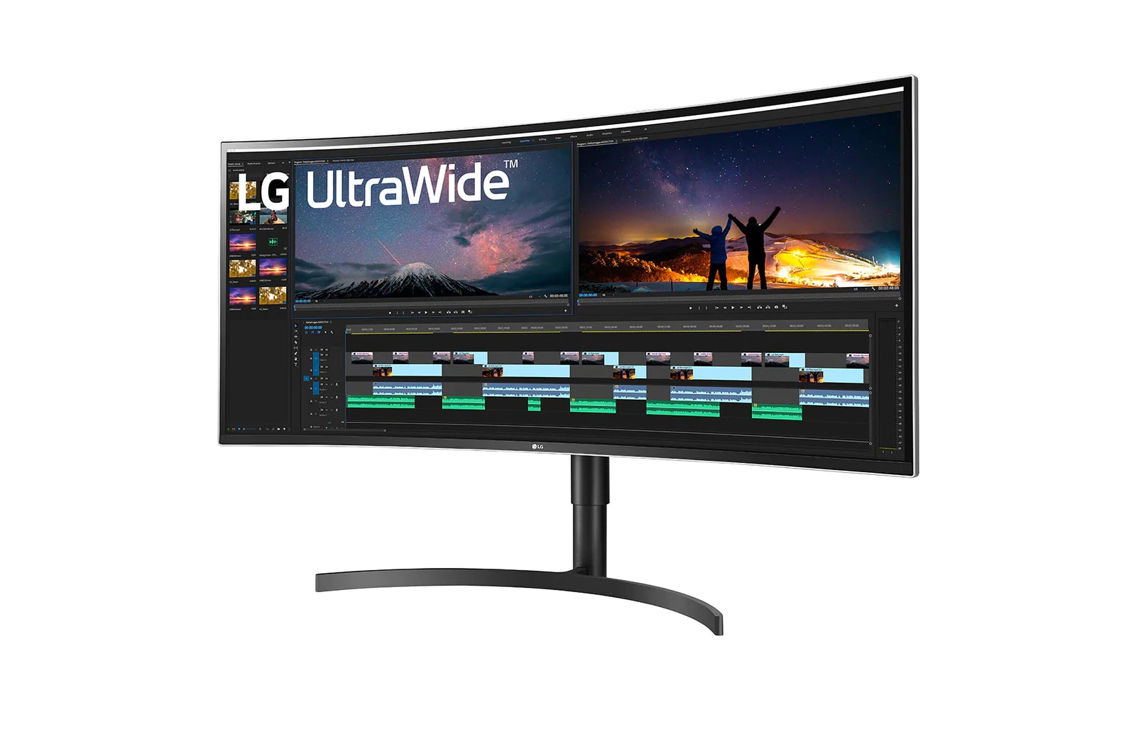 LG 38" UltraWide™ QHD+ (3840 x 1600) Curved HDR IPS Monitor, 38WN75C-B