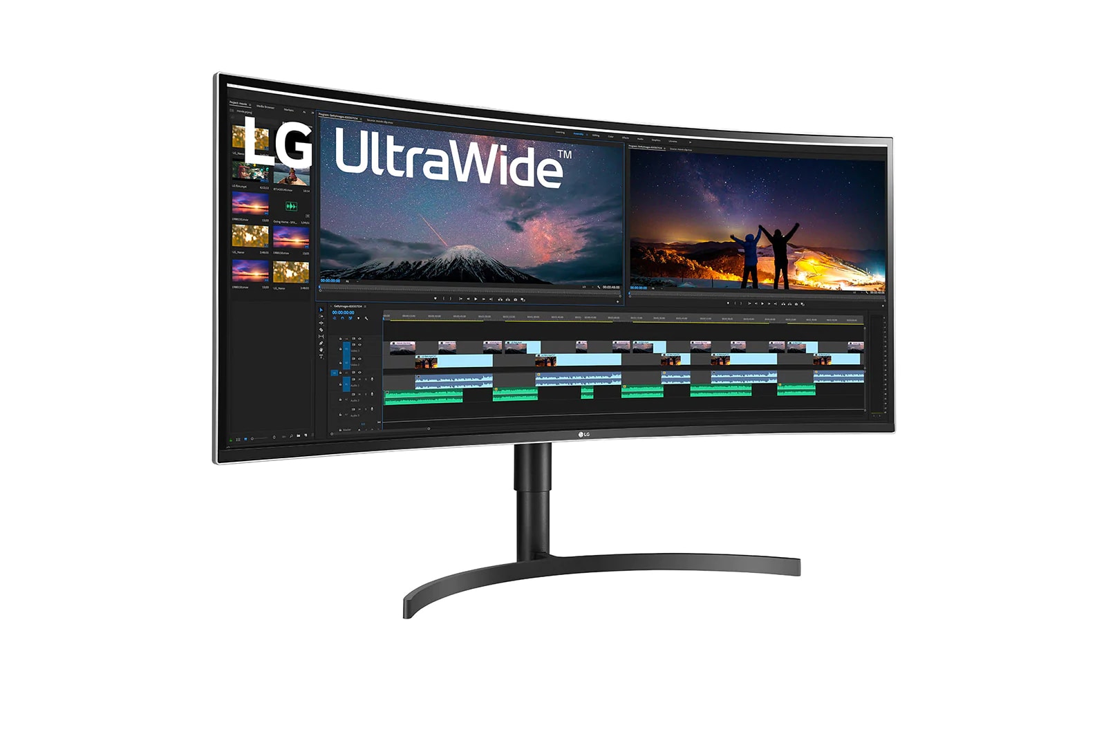 LG 38" UltraWide™ QHD+ (3840 x 1600) Curved HDR IPS Monitor, 38WN75C-B
