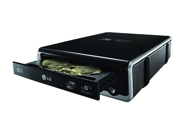 Front view of Super-Multi External 24x DVD Rewriter with SecurDisc™ and LightScribeTM GE24LU20