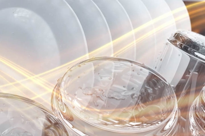 Hot air circulating inside a dishwasher