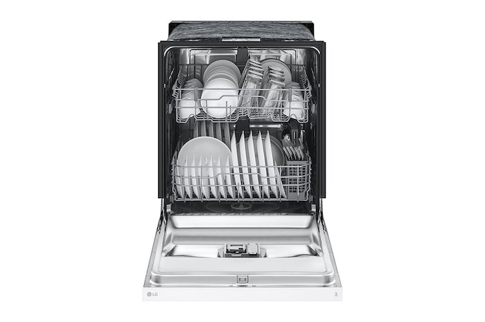 LG 24" Stainless Tub & Dynamic Dry™ 52 dB, Front Control, White, LG Dishwasher, LDFC2423W