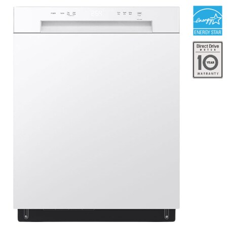 LG 24" Stainless Tub & Dynamic Dry 52 dB, Front Control, White, LG Dishwasher
