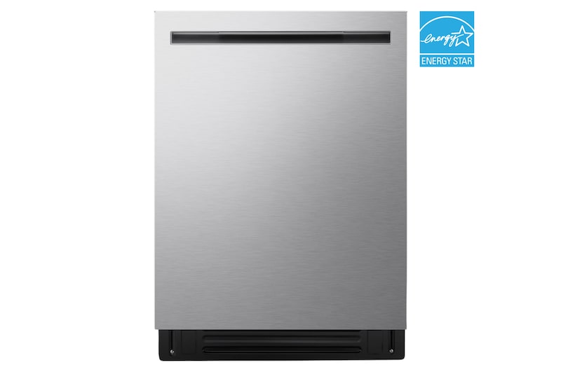 Front view of LG FlushFit™ Dishwasher | 44 dB, TrueSteam® 1-Hour Wash & Dry QuadWash® Pro Dynamic Heat Dry™ with AutoVentDry™ Top Control, Stainless LDNPH654S