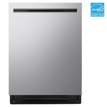 Front view of LG FlushFit™ Dishwasher | 44 dB, TrueSteam® 1-Hour Wash & Dry QuadWash® Pro Dynamic Heat Dry™ with AutoVentDry™ Top Control, Stainless LDNPH654S