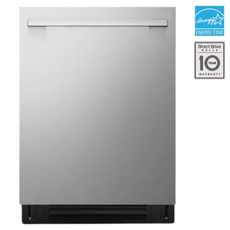 LG FlushFit Dishwasher | 24" 46 dB, QuadWash Pro, Dynamic Dry with AutoVentDry Top Control, Stainless