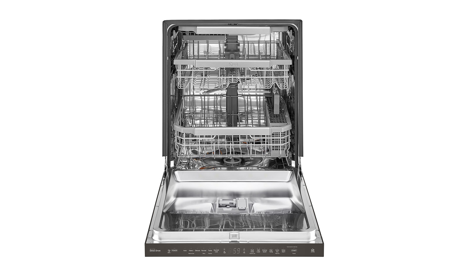 LG Top Control Dishwasher with QuadWash™ and Height Adjustable 3rd Rack, LDP6797BD