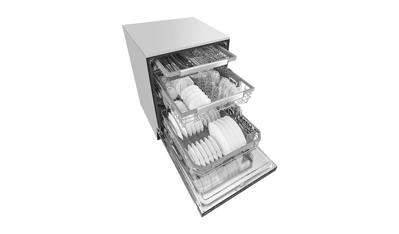 LG Top Control Dishwasher with QuadWash™ and Height Adjustable 3rd Rack, LDP6797BD