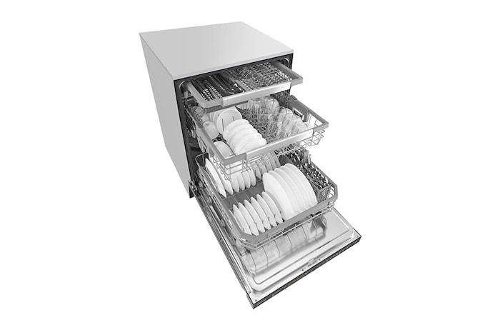 LG Top Control Dishwasher with QuadWash™ and Height Adjustable 3rd Rack, LDP6797BD