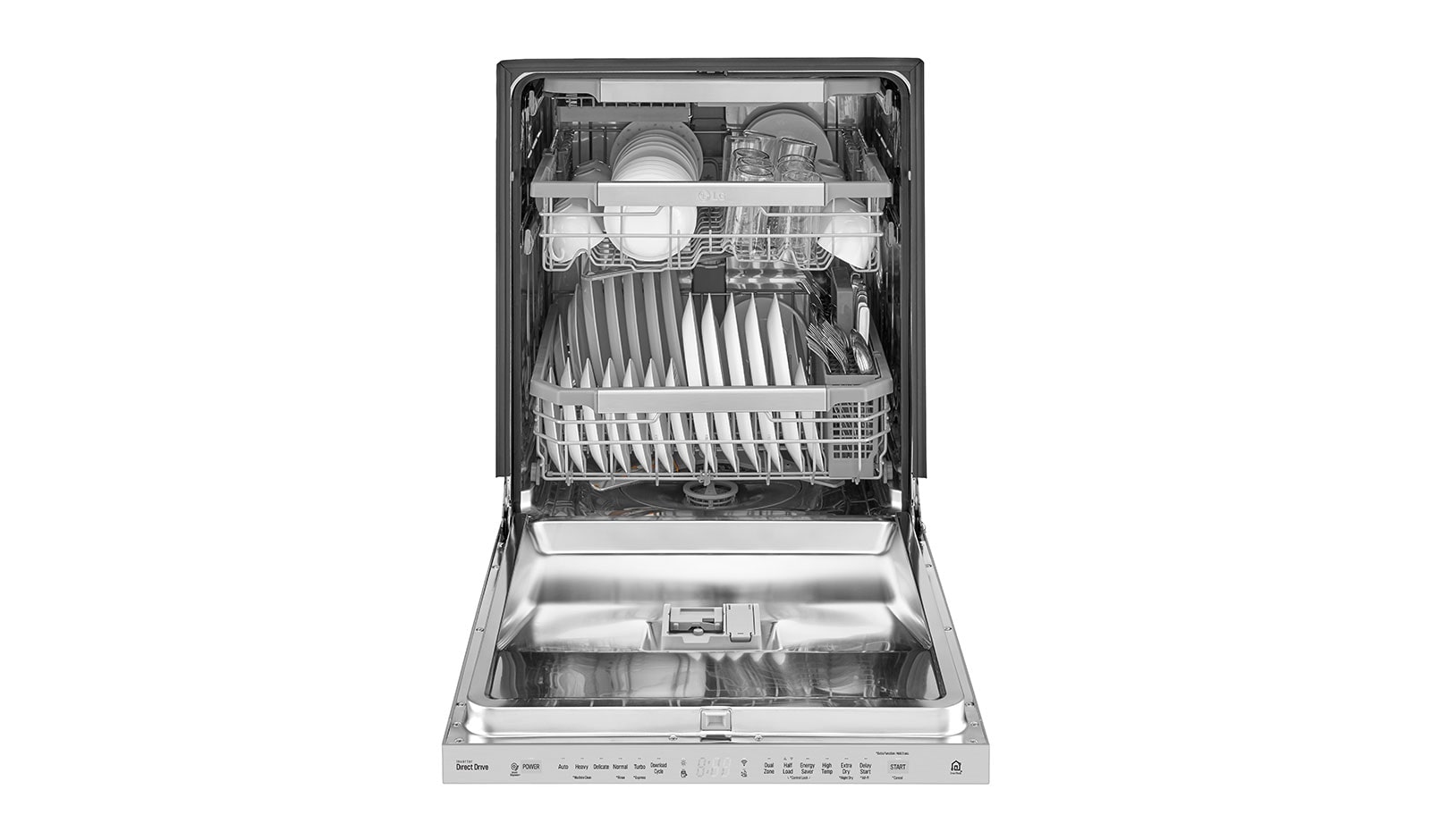 LG Top Control Dishwasher with QuadWash™ and Height Adjustable 3rd Rack, LDP6797ST