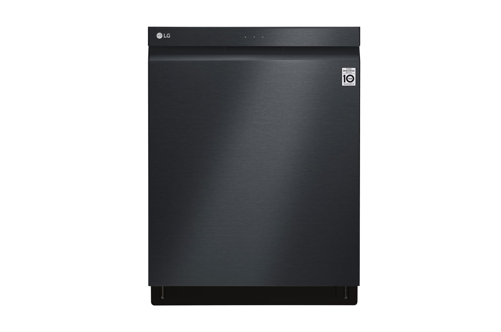 Front view of Matte Black Top Control Dishwasher with TrueSteam®, QuadWash® and 3rd Rack LDP6809BM