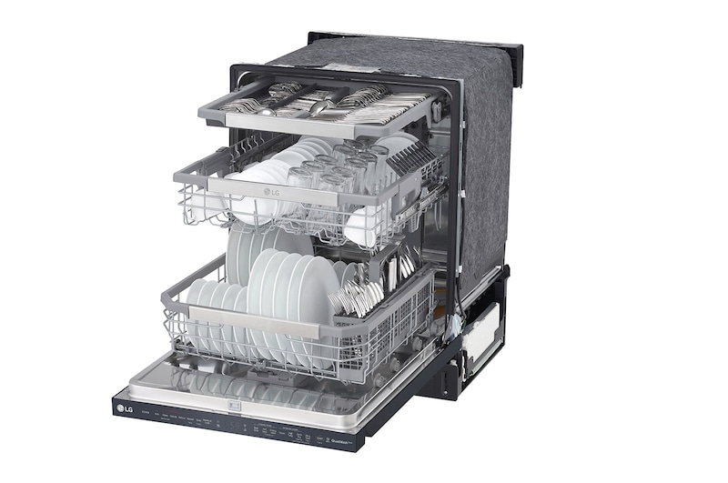LG Matte Black Top Control Dishwasher with TrueSteam®, QuadWash® and 3rd Rack, LDP6810BM