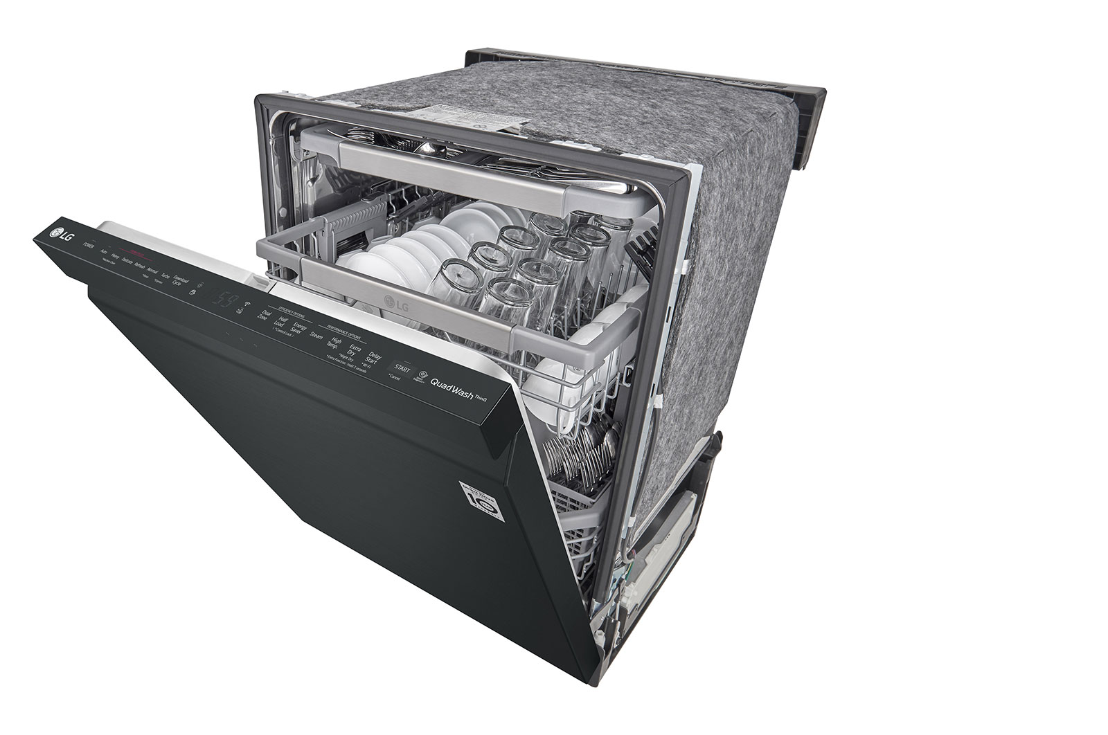 LG Matte Black Top Control Dishwasher with TrueSteam®, QuadWash® and 3rd Rack, LDP6810BM