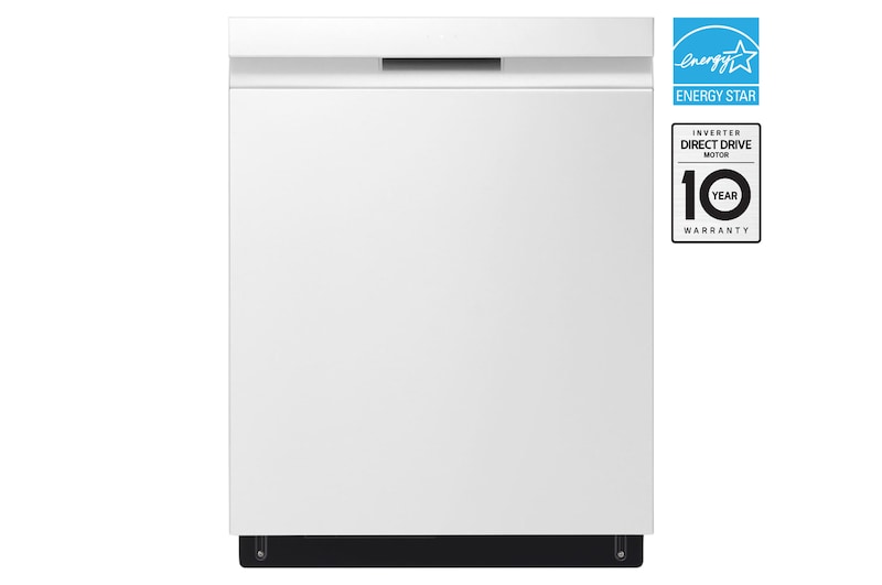 Front view of 24" QuadWash® & Dynamic Dry™ 48 dB, Top Control, White, LG Dishwasher LDPN4542W