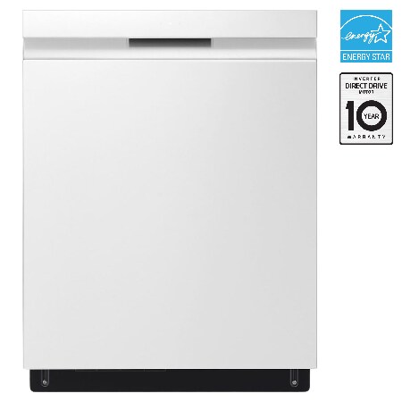 LG 24" QuadWash & Dynamic Dry 48 dB, Top Control, White, LG Dishwasher