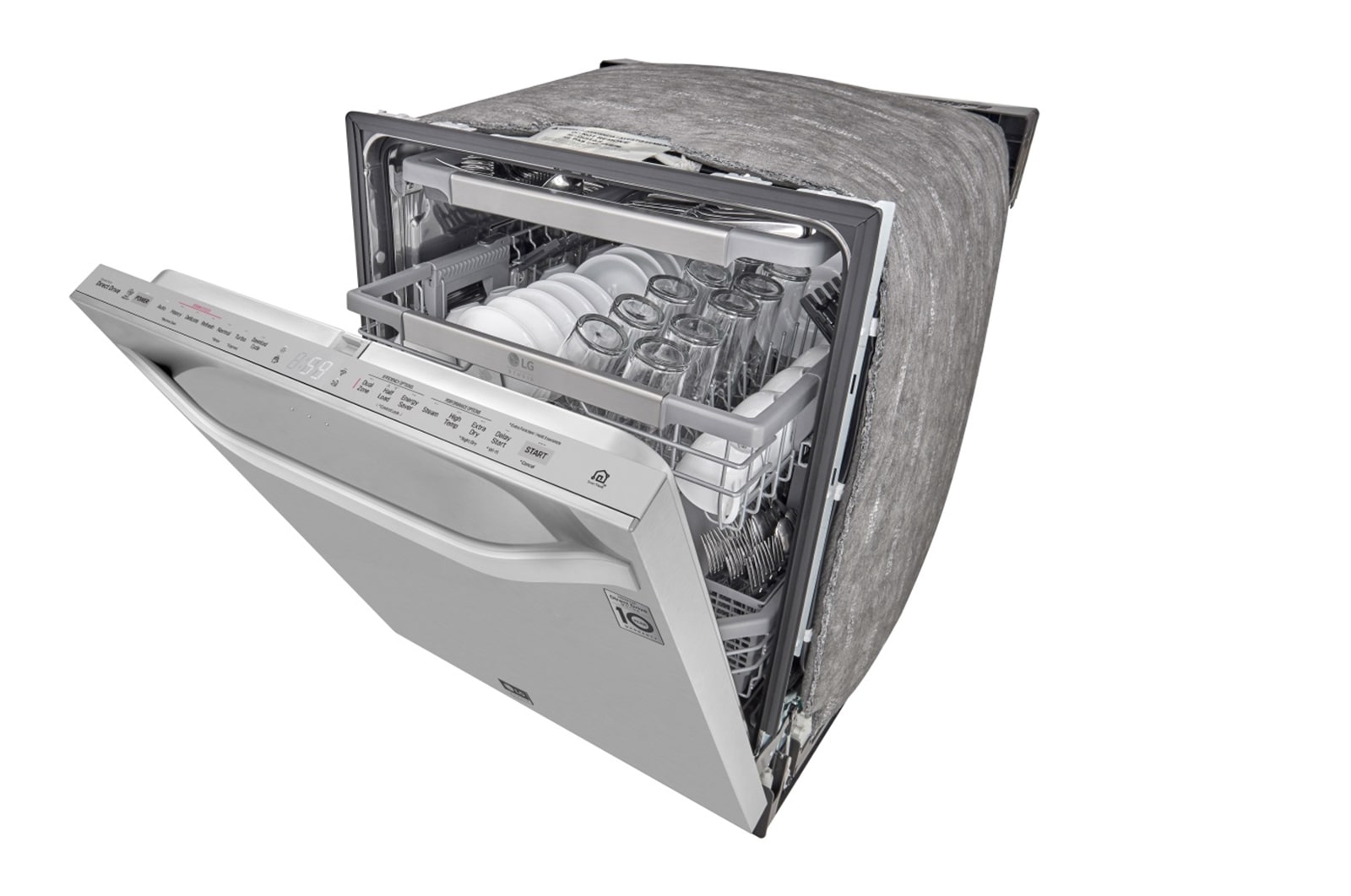LG STUDIO Top Control QuadWash® Steam Dishwasher, LSDT9908SS
