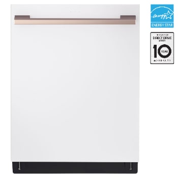 Front view of 24" 1-Hour Wash & Dry, TrueSteam®, QuadWash® Pro & Dynamic Heat Dry™ 40 dB, Top Control, Essence White, LG STUDIO SDWB24W3