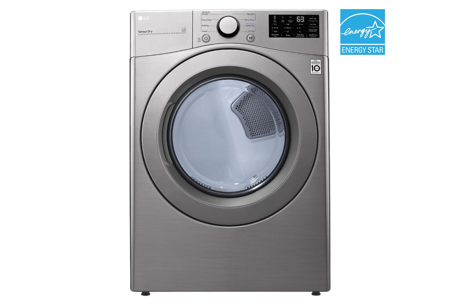 Front view of 7.4 cu. ft. Ultra Large Capacity Electric Dryer DLE3400V