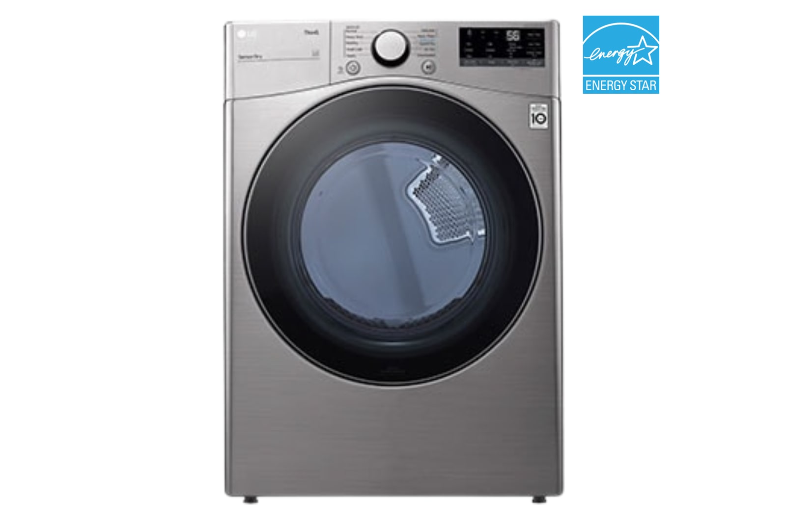 Front view of 7.4 cu. ft Ultra Capacity Dryer with ThinQ® DLE3600V