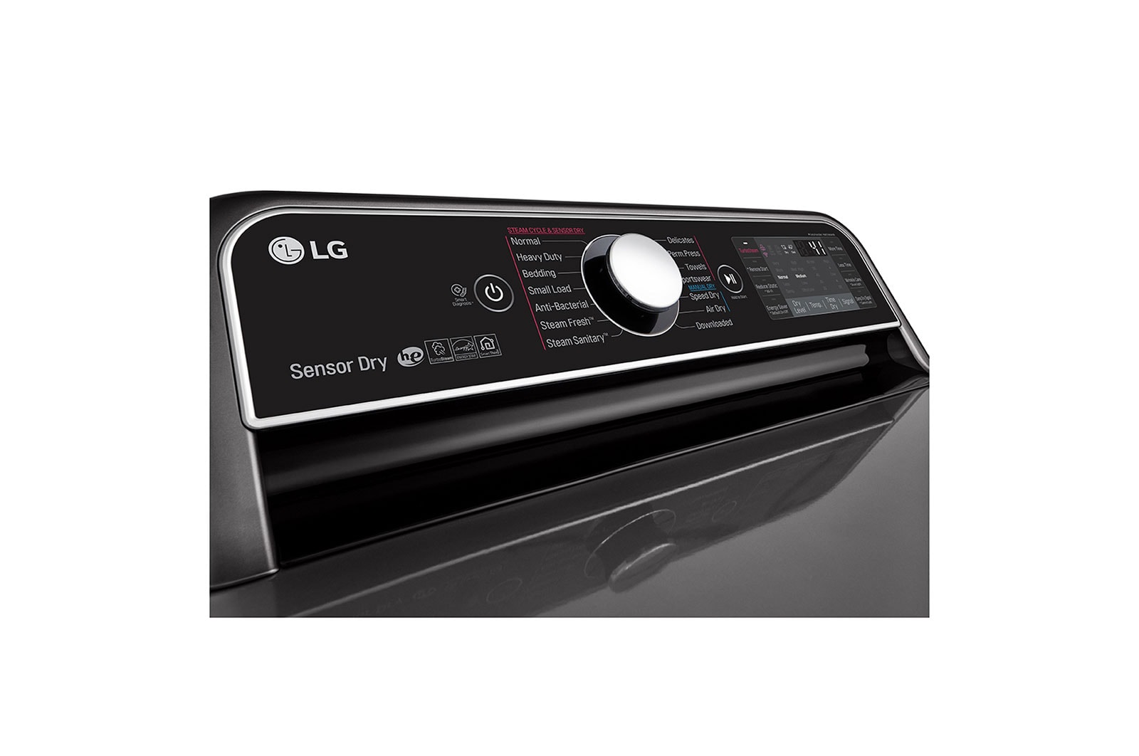 LG 7.3 cu.ft. TurboSteam™ Dryer with EasyLoad™ Dual-opening Door, DLEX7900BE