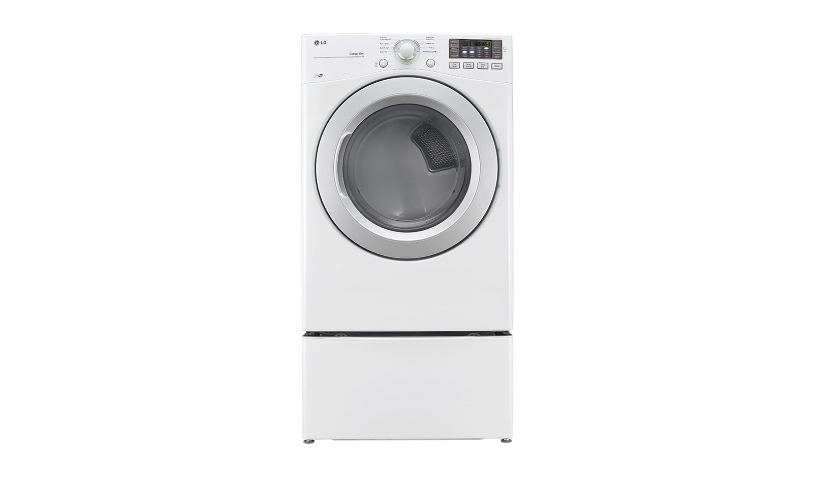 Front view of 7.4 CU.FT. ULTRA LARGE CAPACITY GAS DRYER WITH SENSOR DRY DLG3171W