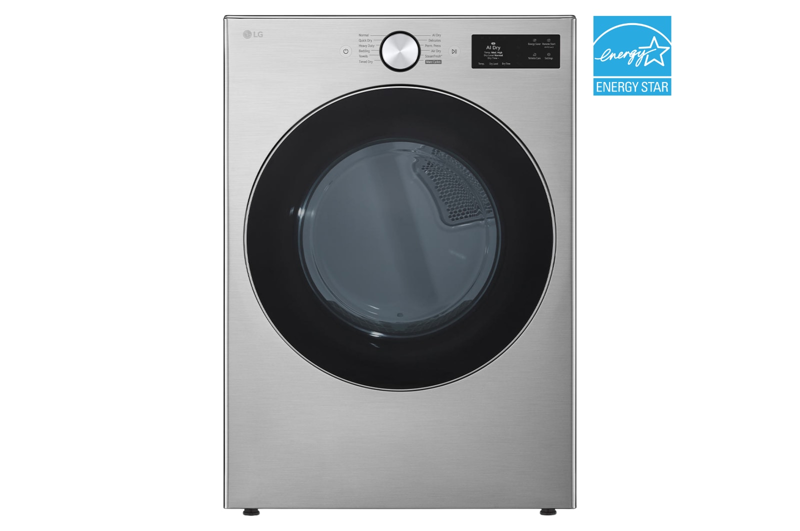 Front view of 7.4 cu. ft. Ultra Large Capacity Electric Dryer with AI Sensor Dry® and TurboSteam® DLEX5800V