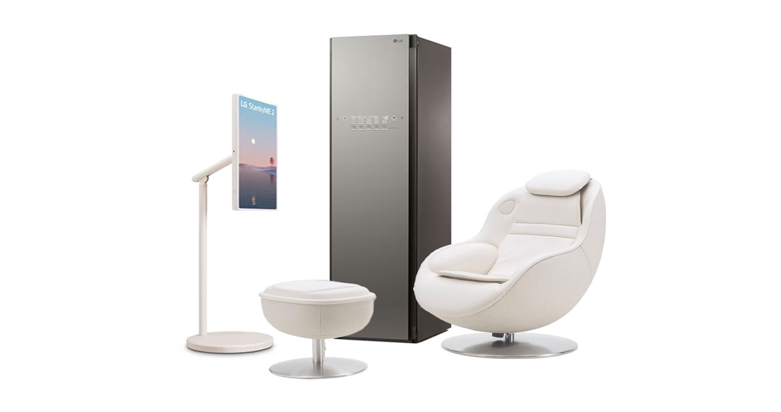 Front view of Lifestyle Package with Massage Recliner, StanbyME 2 and Styler® MHBB27LXS3M