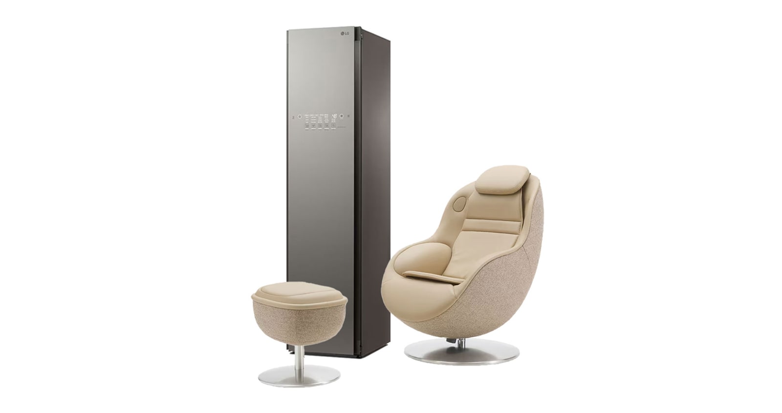 Front view of Lifestyle Package with Massage Recliner and Styler® MHRRS3M