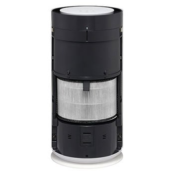 Front view of LG air purifier with visible internal filters