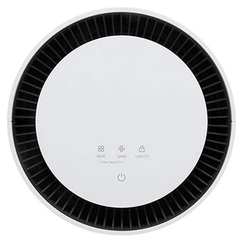 Close-up of LG air purifier's top display