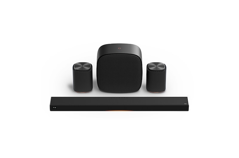 Front view of Sound Suite Immersive Suite 7 Pro (set) with 2 surround speakers & subwoofer (H7 + M7 2ea + W7) M7M7W7H7