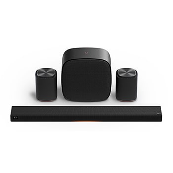 Front view of Sound Suite Immersive Suite 7 Pro (set) with 2 surround speakers & subwoofer (H7 + M7 2ea + W7) M7M7W7H7