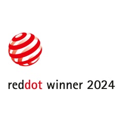 Red Dot Winner 2024 logo, symbolizing design excellence.
